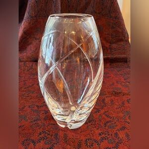 Tiffany & Co. Flower Optic Swirl Cut Crystal Vase.